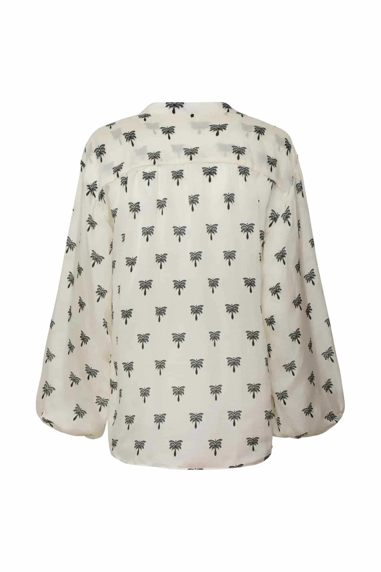 Don Simon Martellato Silk Shirt / Ivory - Black Polka Palms - miniatura 3