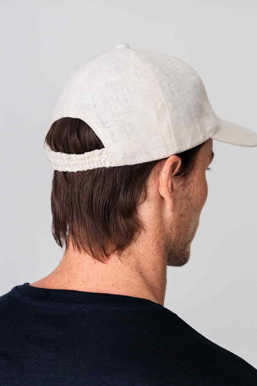 Men's linen cap beige - miniatura 3