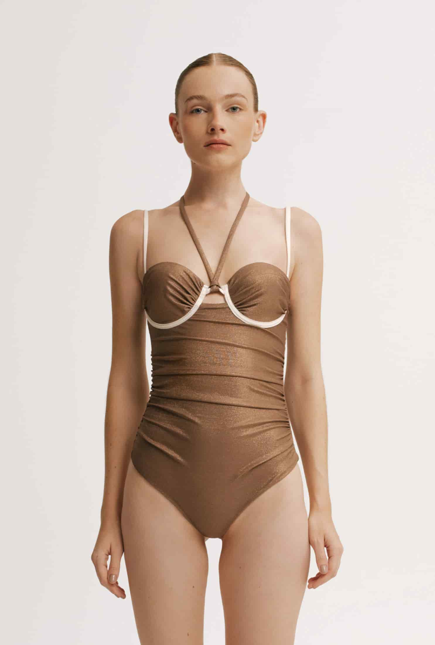 Vestido de Baño Enterizo Gigi Brown - miniatura 1