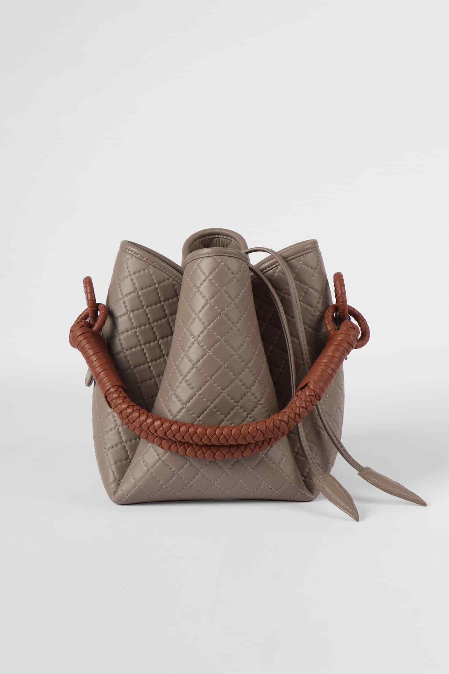 Tulip Bucket Bag, Taupe & Brandy - miniatura 1