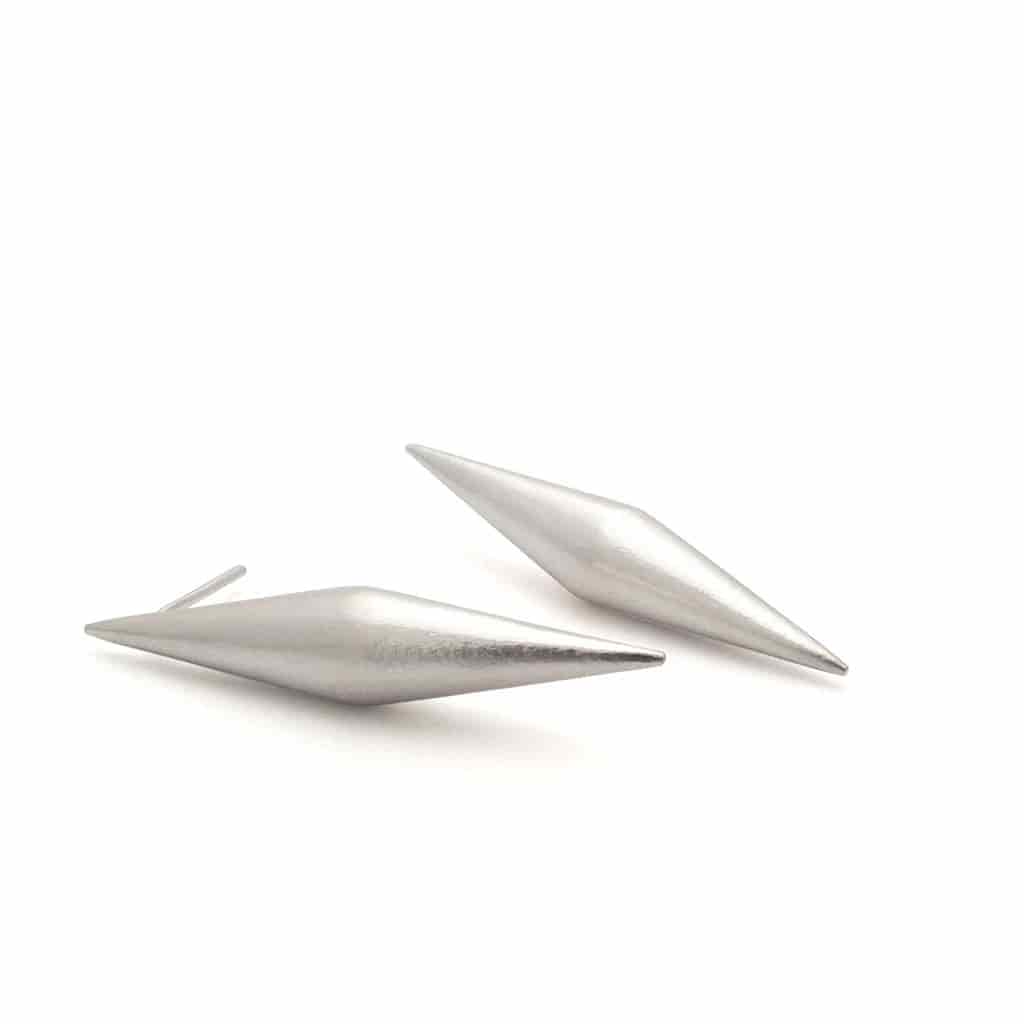 Aretes 2 conos largos unidos - miniatura 1