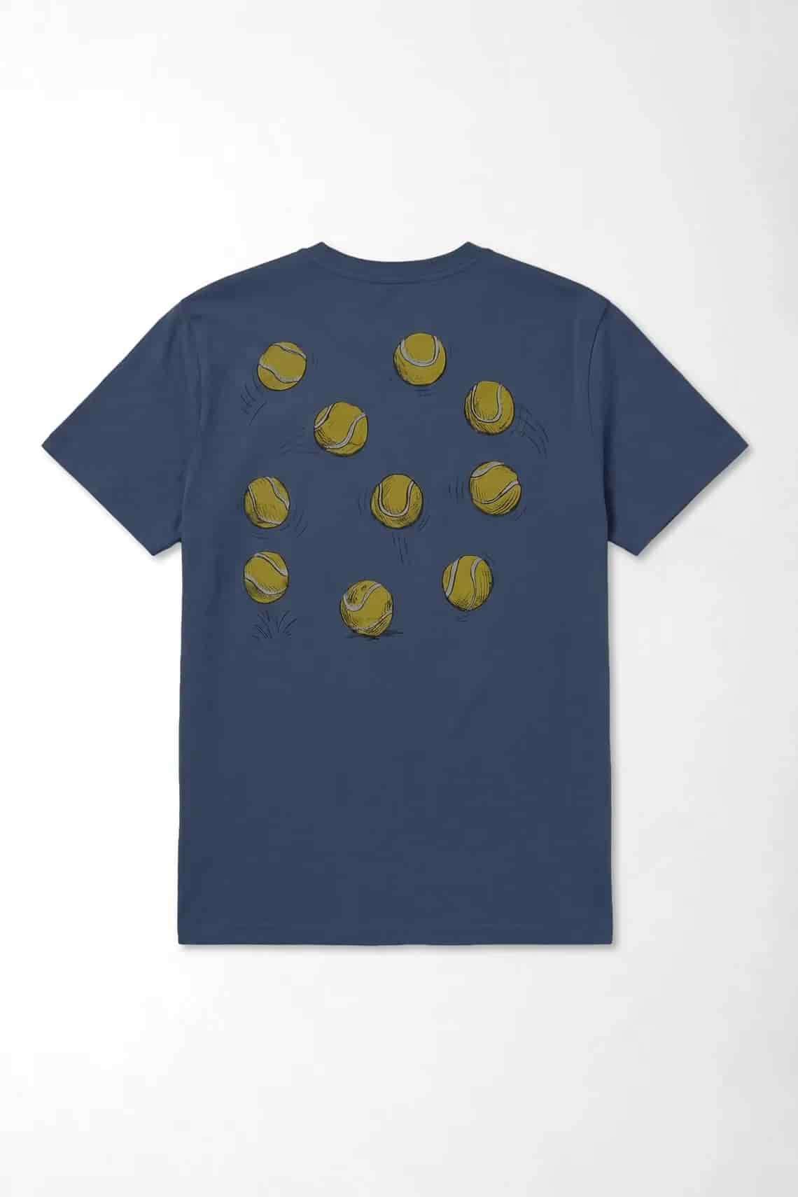 Camiseta gráfica regular con Service Ace en mezcla de algodón azul marino para hombre - miniatura 3