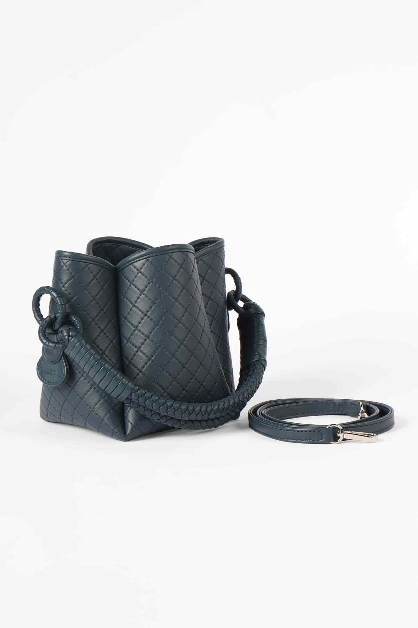 Tulip Mini  Bucket Bag, Navy Blue - miniatura 4