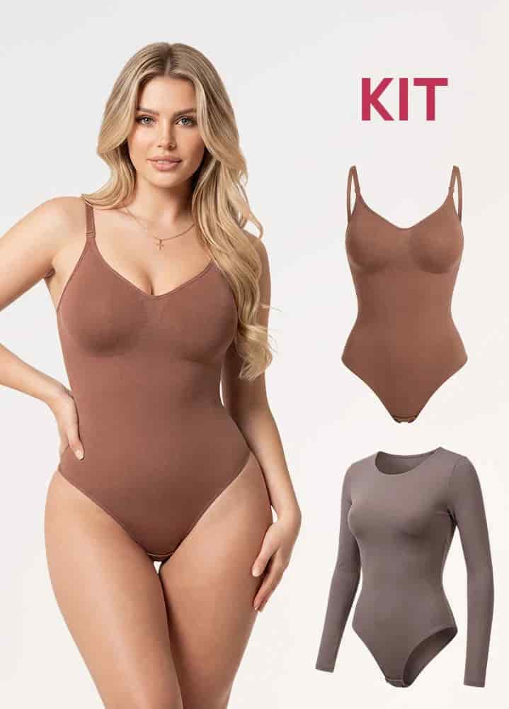 Kit 2 Bodys: Tanga Seamless y Manga Larga | Salome 5601 + 5008 | Ant 7001 + 03L5 - miniatura 2