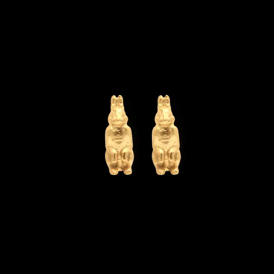 Aretes de liebre sentada pequeña - miniatura 1