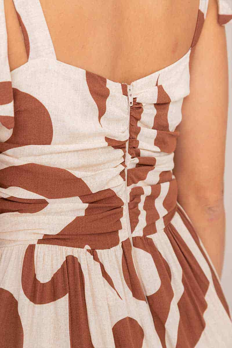 Vestido Casual Bicolor Cafe Tirantes Ajustables - miniatura 2