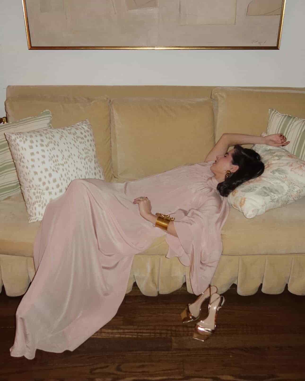 Boho Crepe Chine Maxi Dress / Dust Pink - miniatura 4