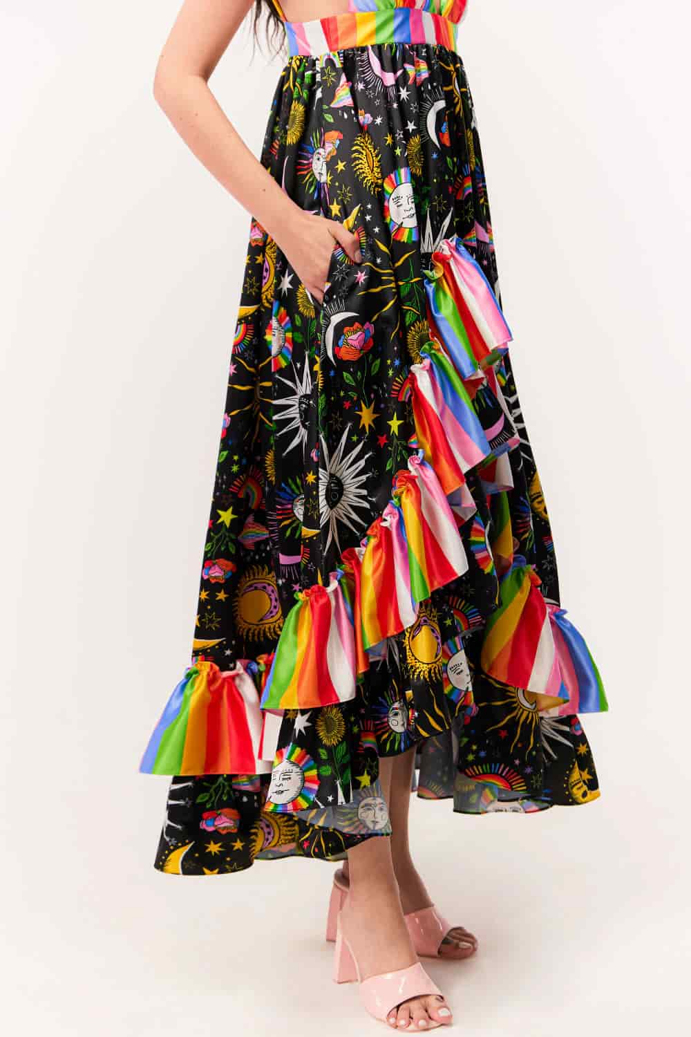 Vestido Merengue / Estampado Madre Luna, Padre Sol Negro - miniatura 6