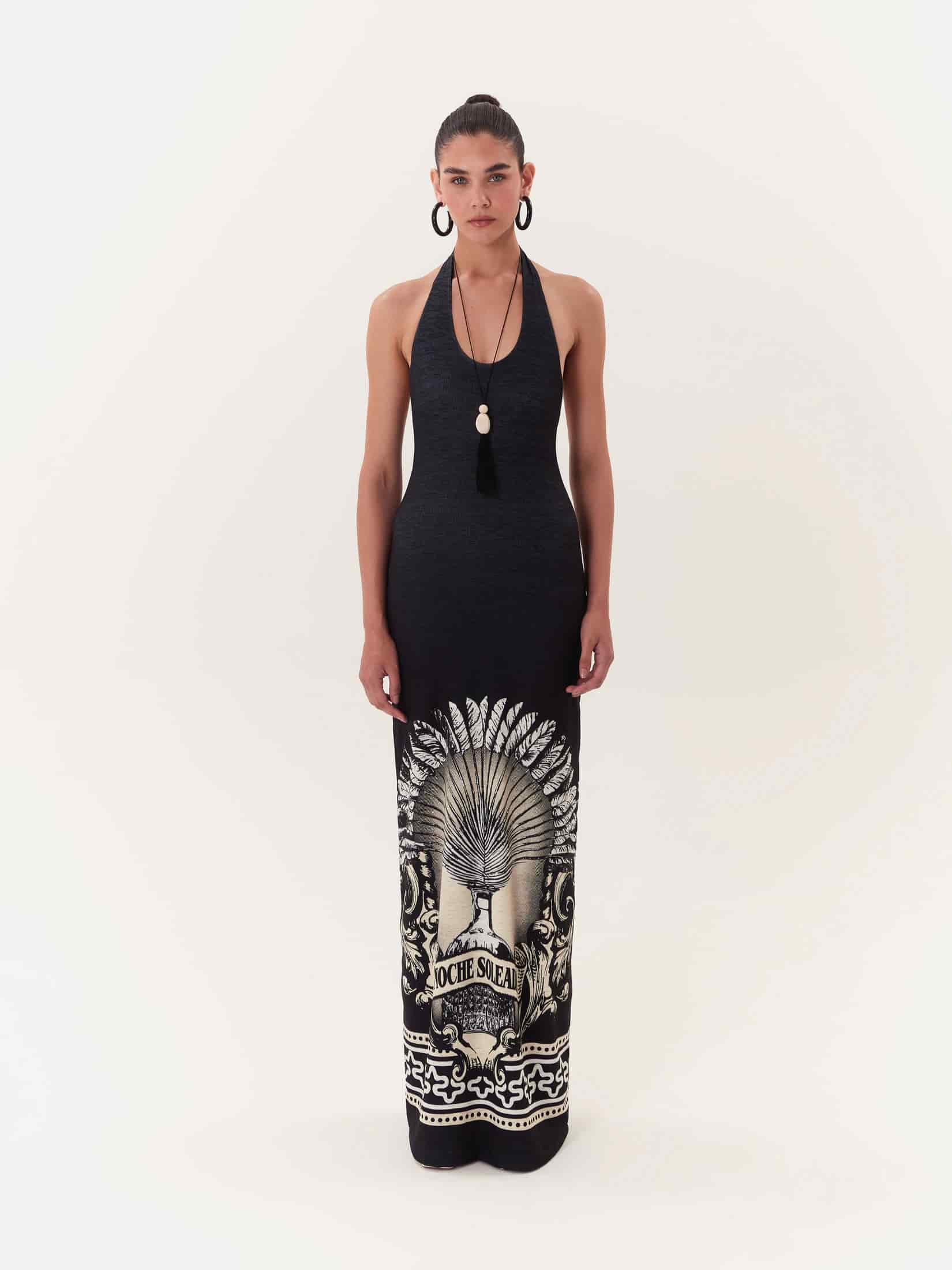 Halter Maxi Dress Solar - Negro - miniatura 1
