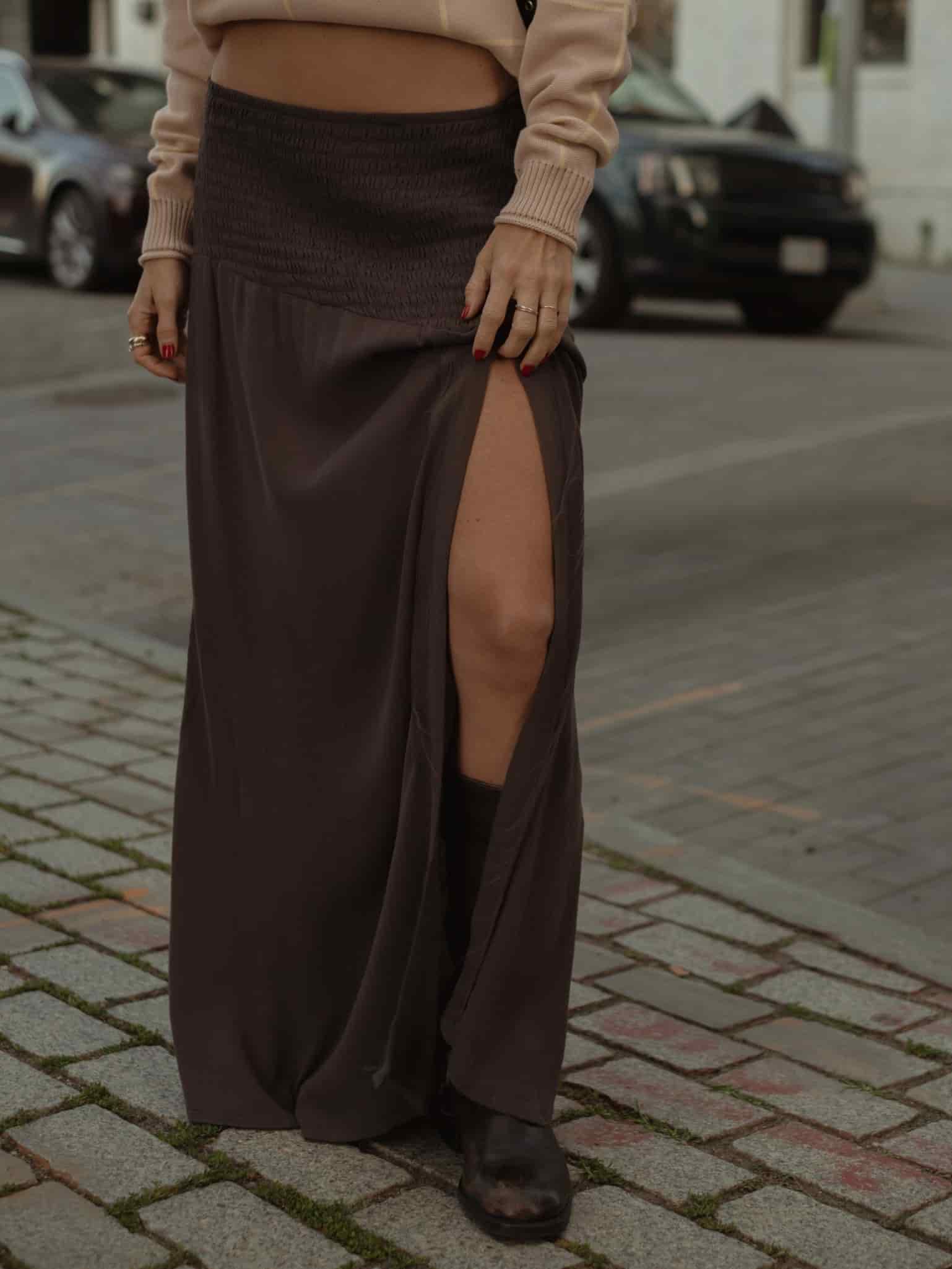 BOHO MAXI SKIRT - BROWN - miniatura 3