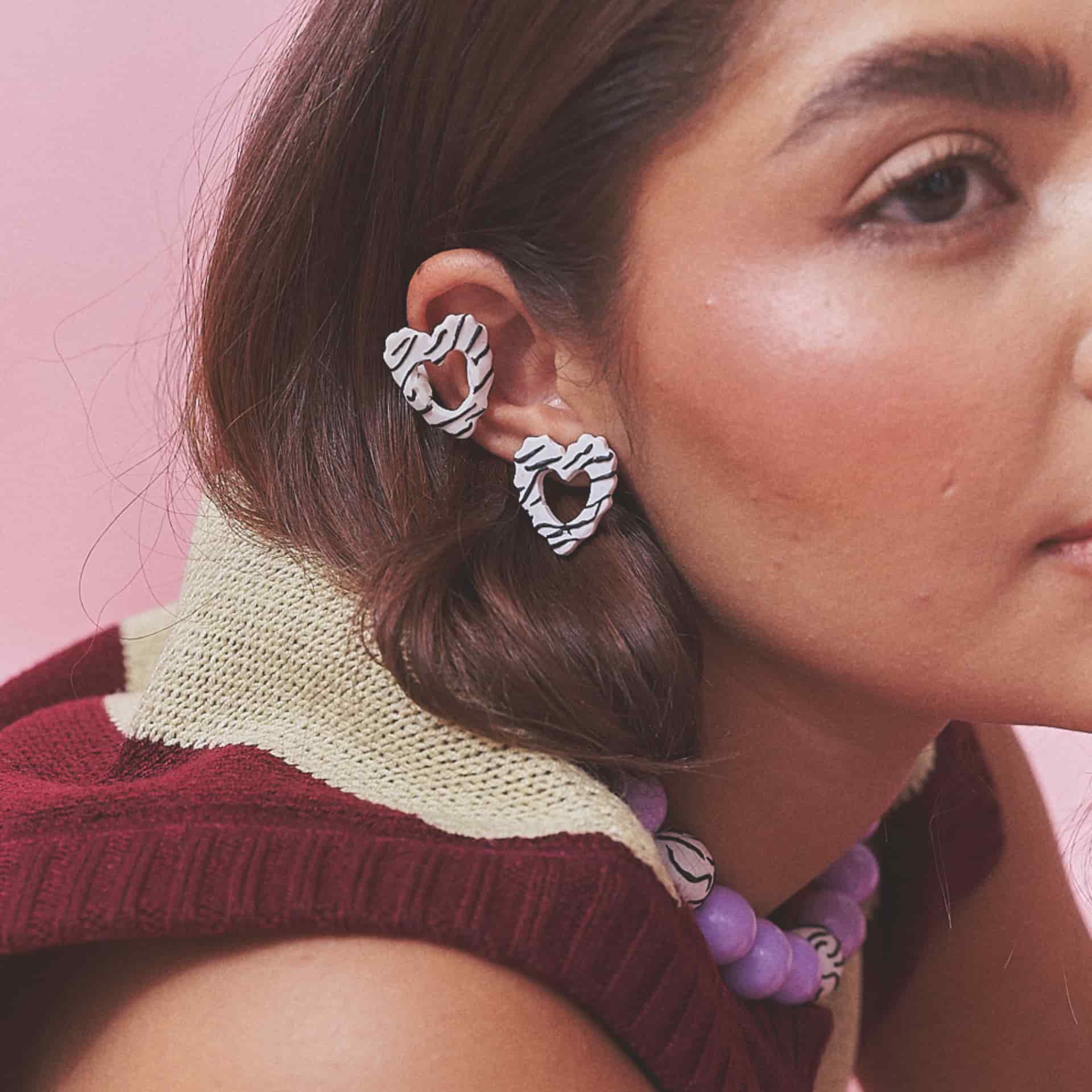 Earcuff Corazón Rayado - miniatura 3