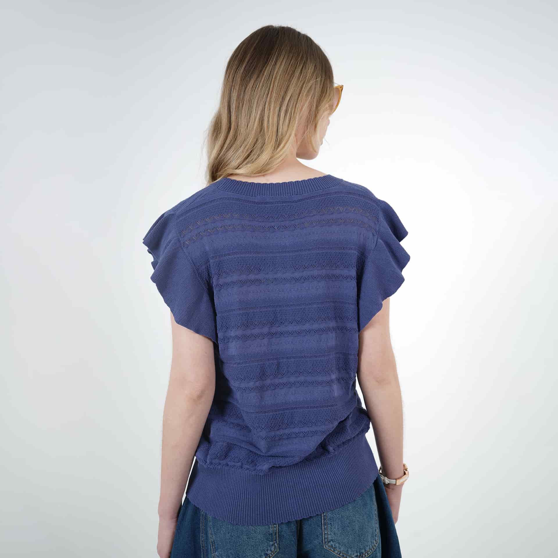 Sweater cuello redondo manga corta bolero con botones - miniatura 10