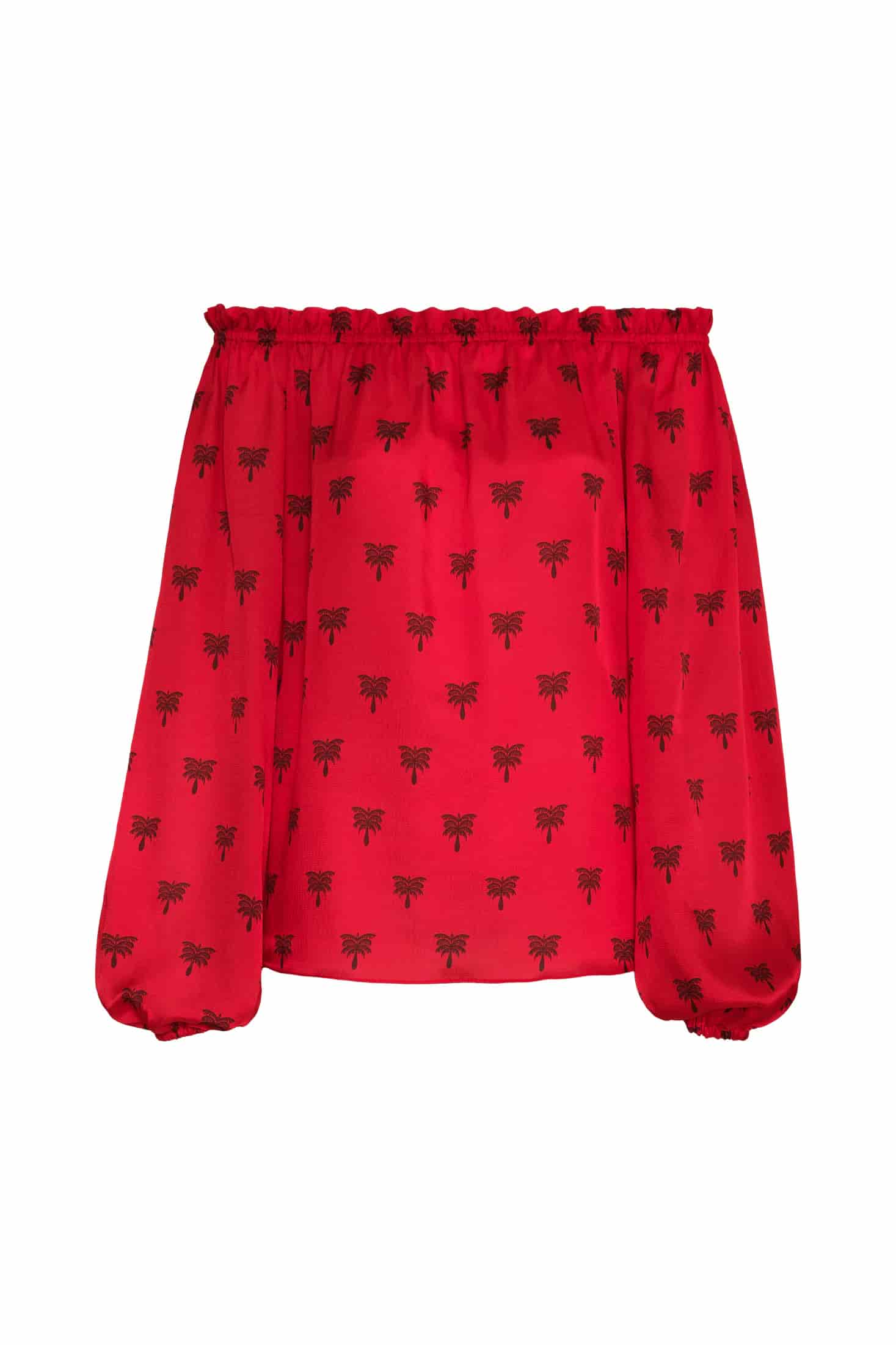 Astrid Martellato Silk Blouse / Red Polka Palms - miniatura 2