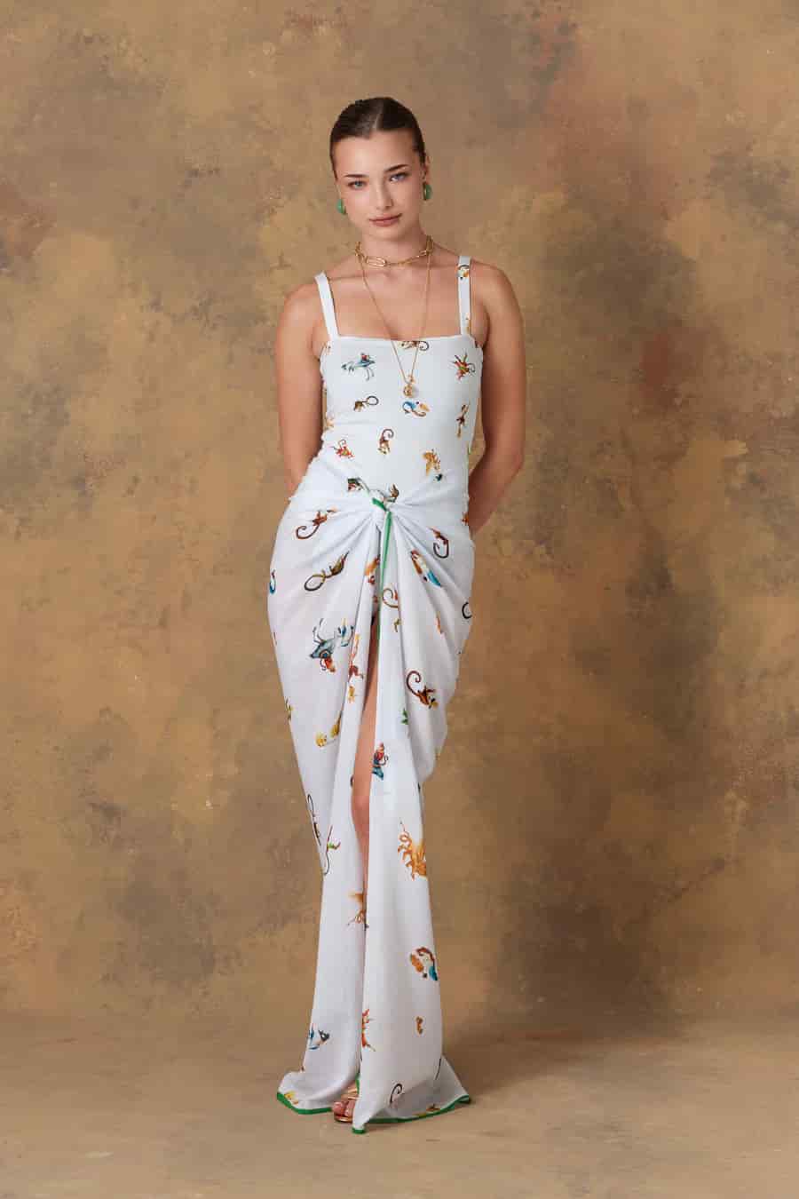 Women's pareo cotton panteon white - miniatura 4