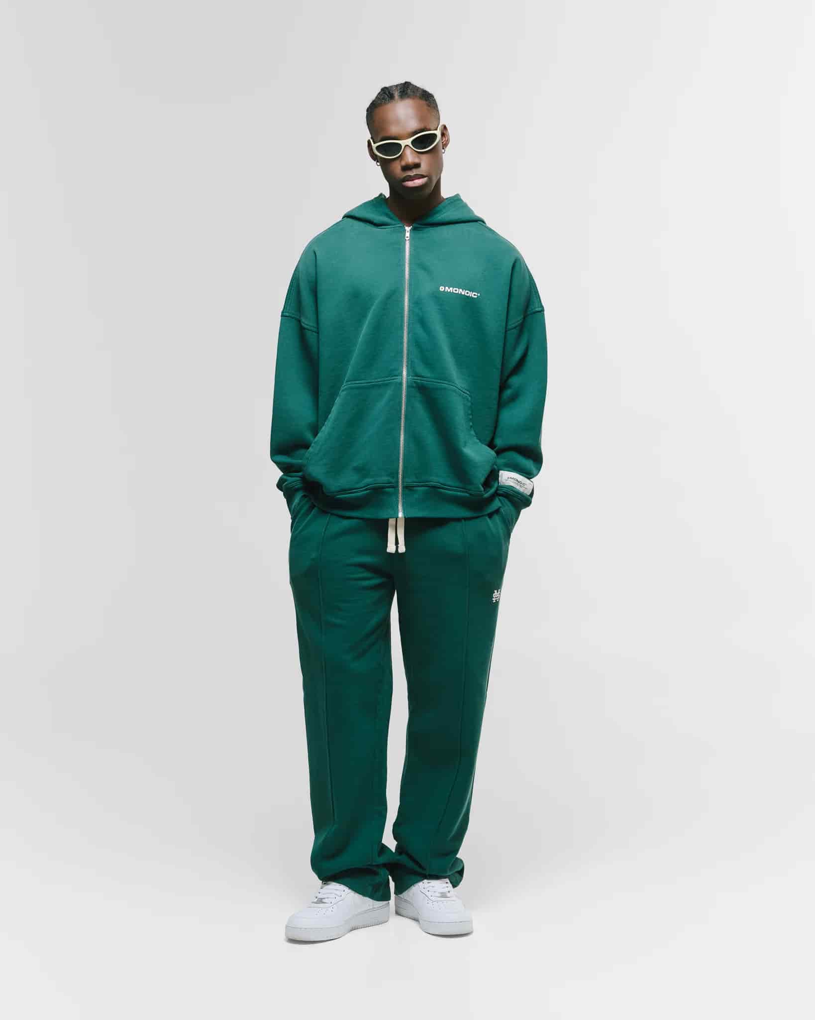 Zip Hoodie Oversized Básico V4 - Forest Green - miniatura 10
