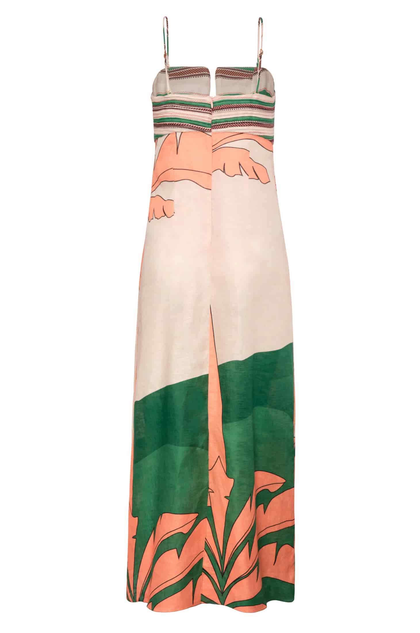 Antigua Linen Midi Dress / Peach Palms - miniatura 3