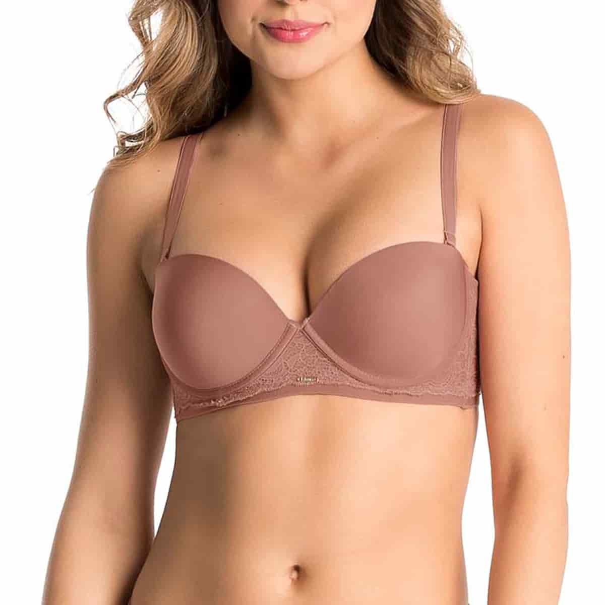 BRASIER STRAPLESS CON ENCAJE EN ESPALDA - miniatura 1