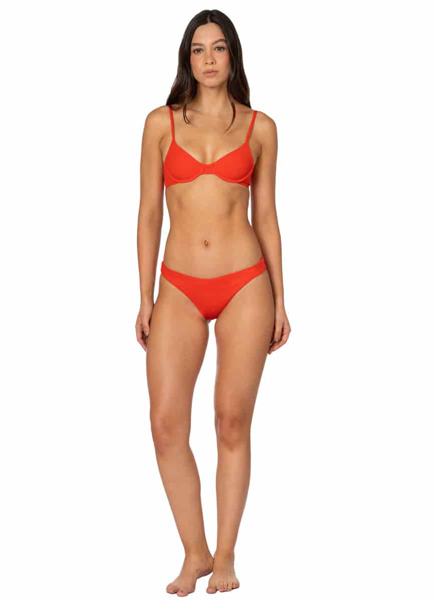 Maaji Red Camelia Dainty Unmolded Underwire Bikini Top - miniatura 6