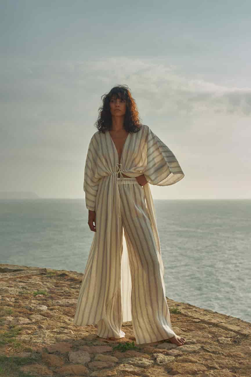 San Cipriano Linen Tunic / Lila Stripes - miniatura 1