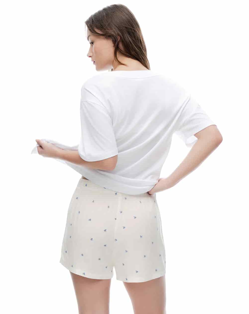 Short blanco estampado mujer - miniatura 2