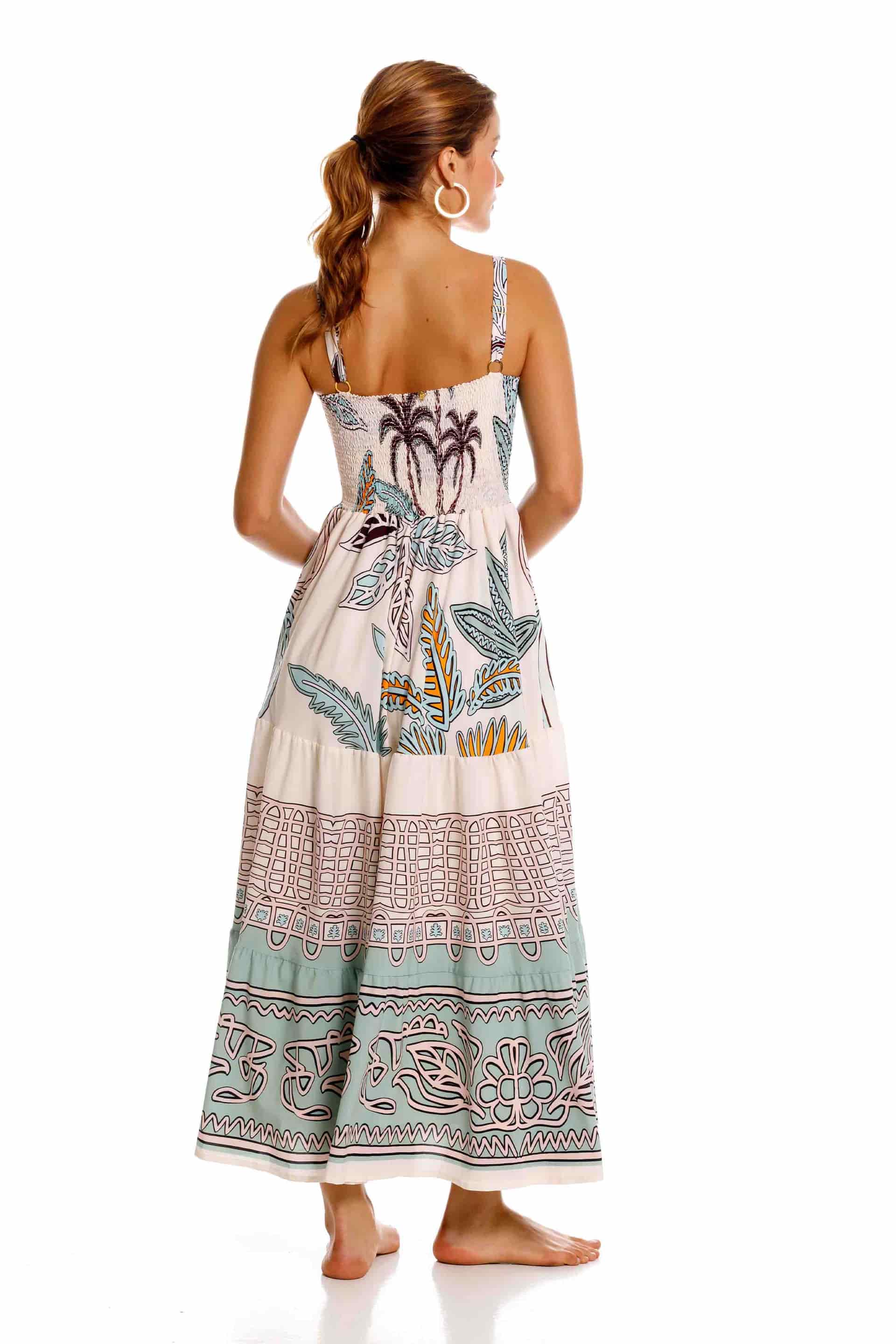 Vestido Largo Jardinero Maxipalms Beige - miniatura 2