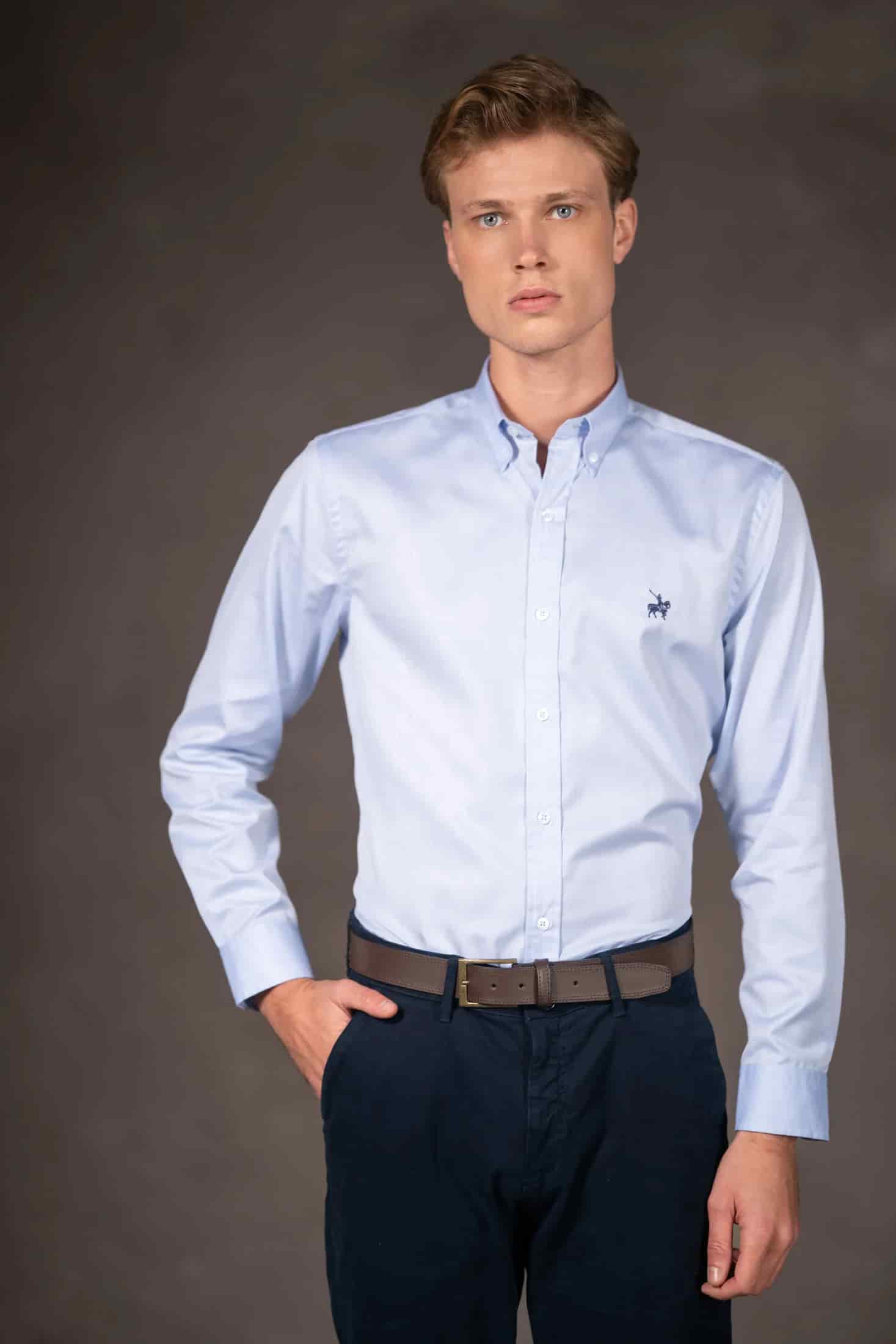 Camisa Vincenzo Hombre Azul Claro - miniatura 3