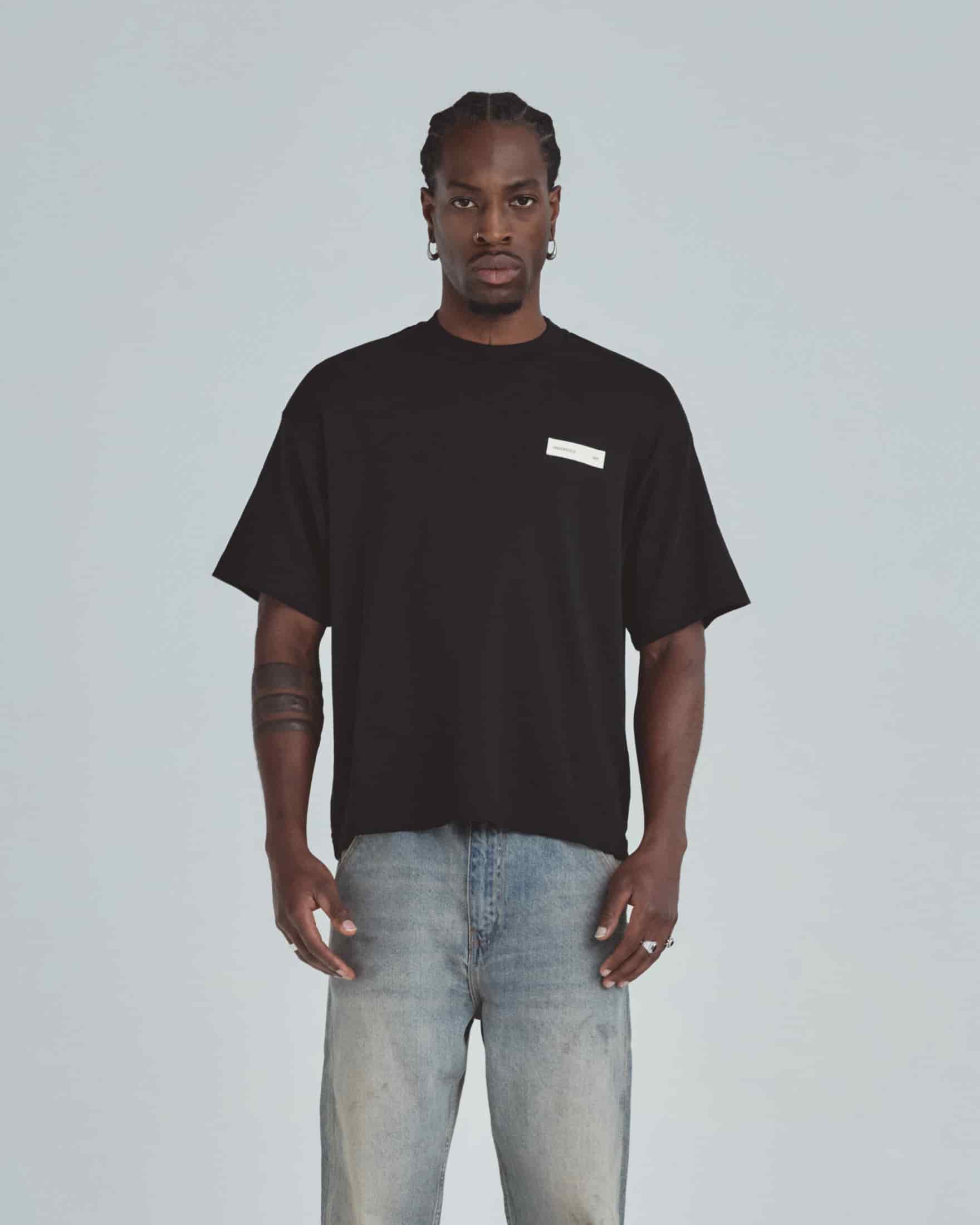 Line Basic Label Boxy Fit Tshirt Black - miniatura 2