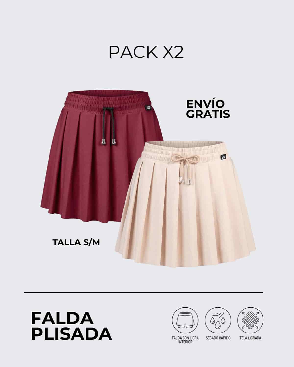Pack X2 Falda Plisada┃KAYBU REF.02315 - miniatura 2
