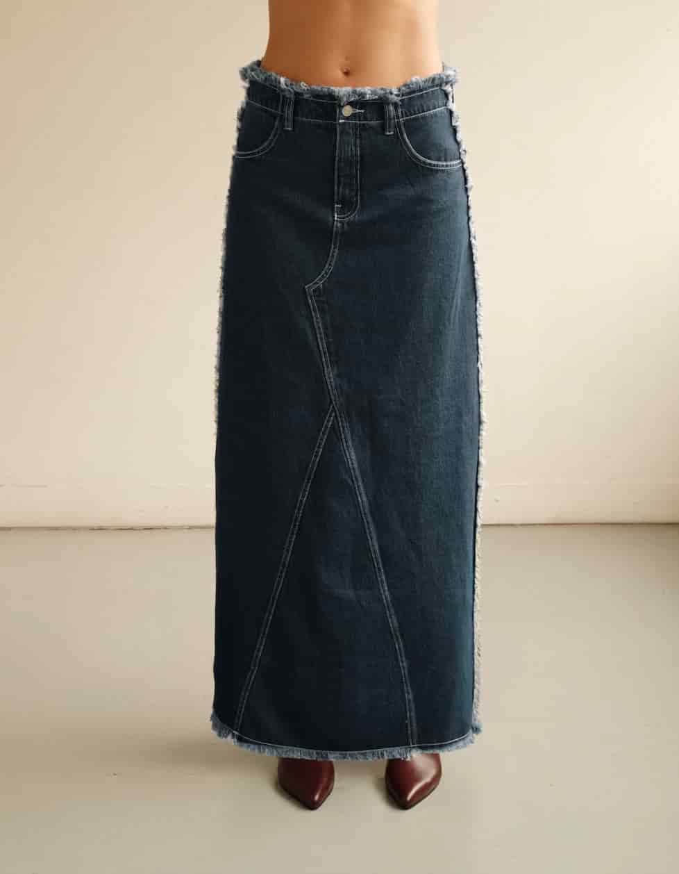 Falda Maxi Borders | Denim Oscuro - miniatura 2