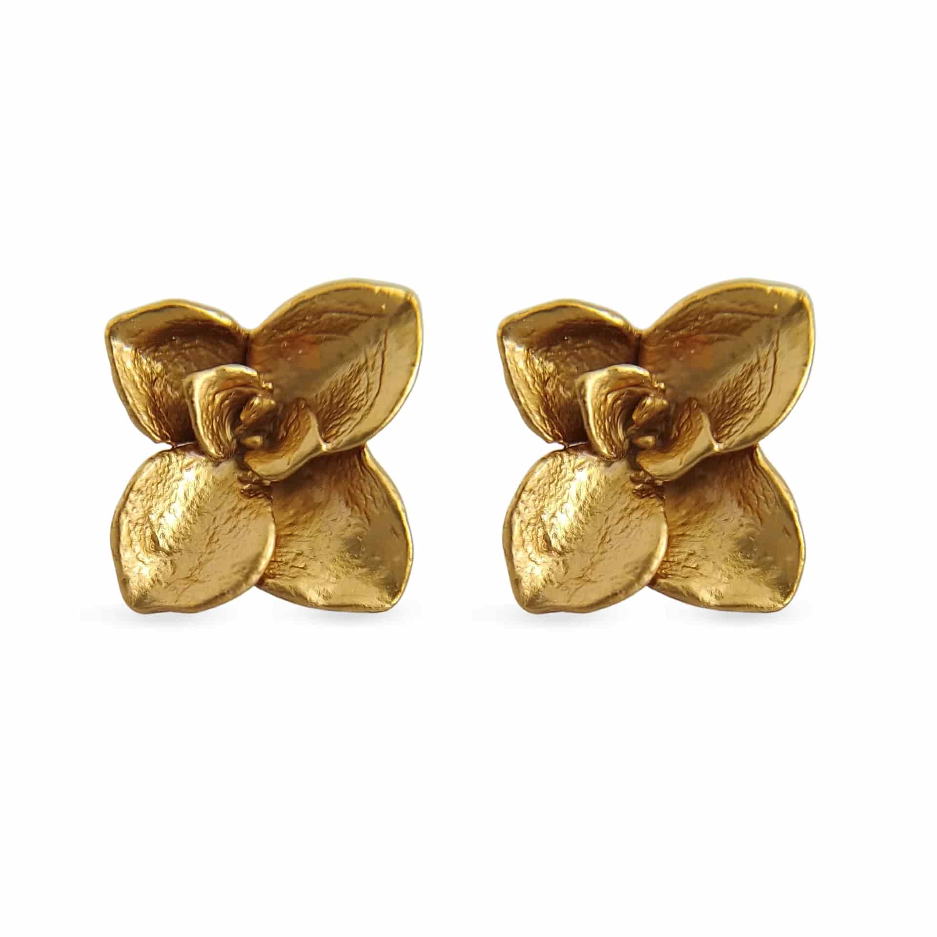 Aretes suculentas Nohemy en plata con baño de oro - miniatura 1