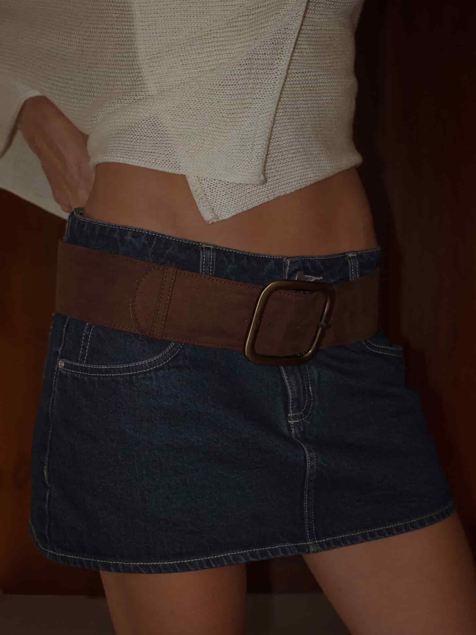 SUEDE BIG BELT - SEPIA - miniatura 6