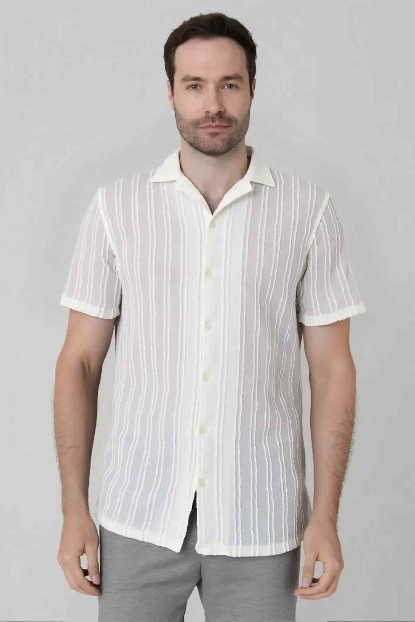 Camisa tejida manga corta Jon Sonen - miniatura 1
