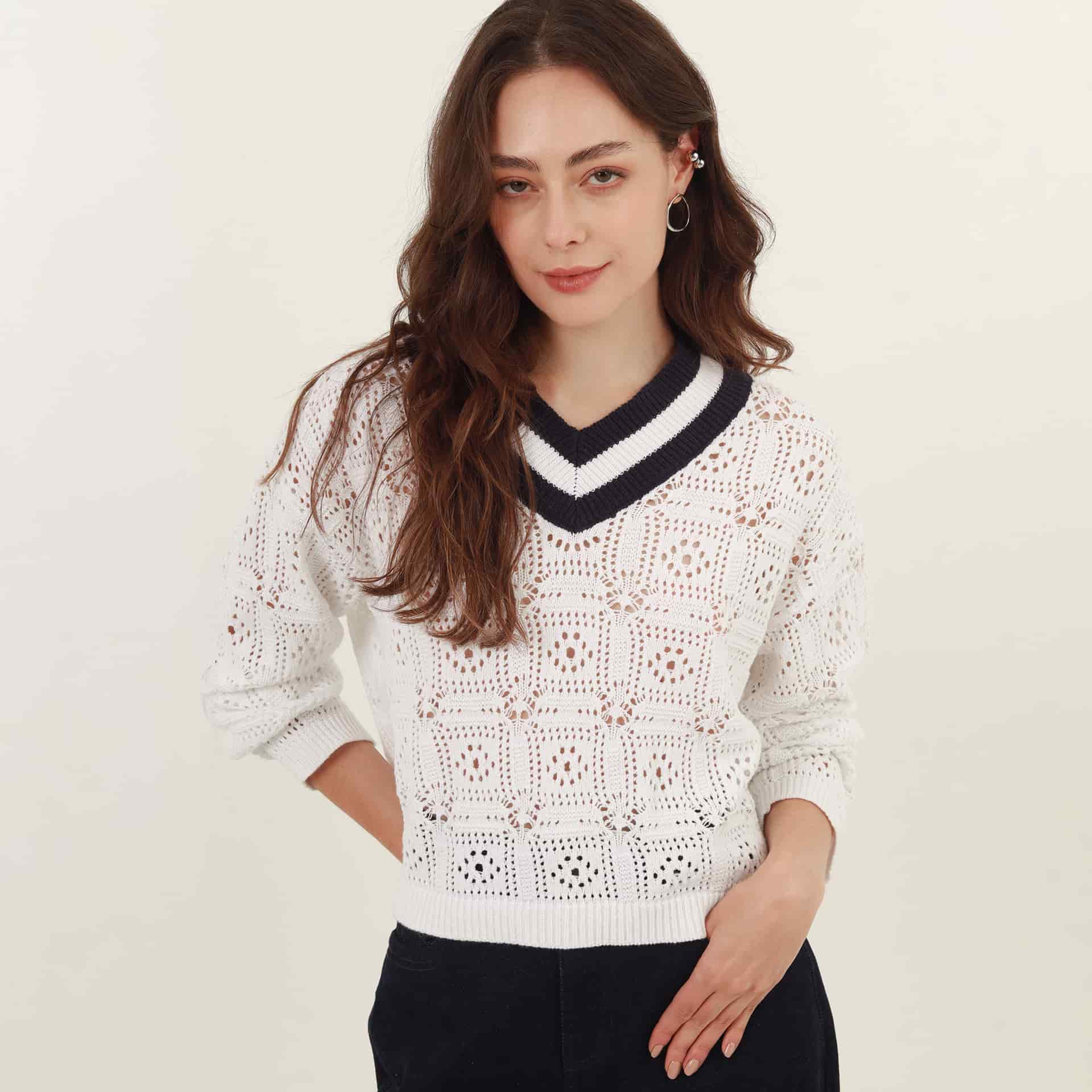 Sweater Cuello V Manga Larga - miniatura 10
