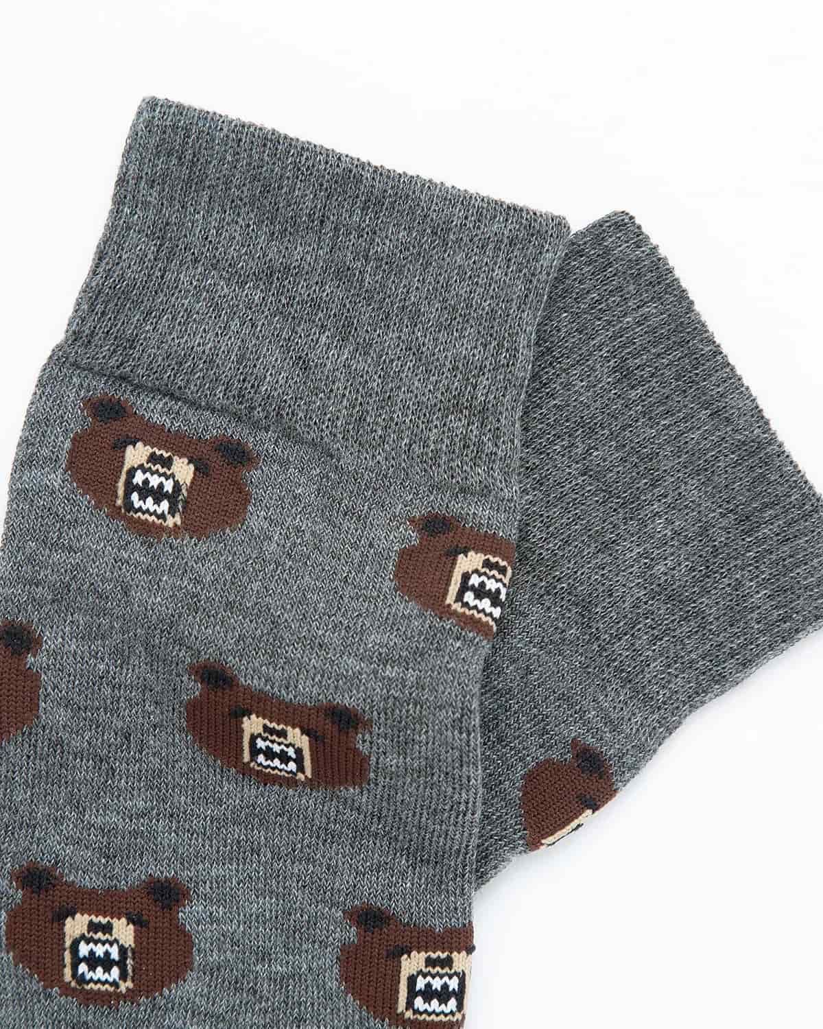 Medias Algodón Estampado Osos - Fondo Gris - miniatura 3