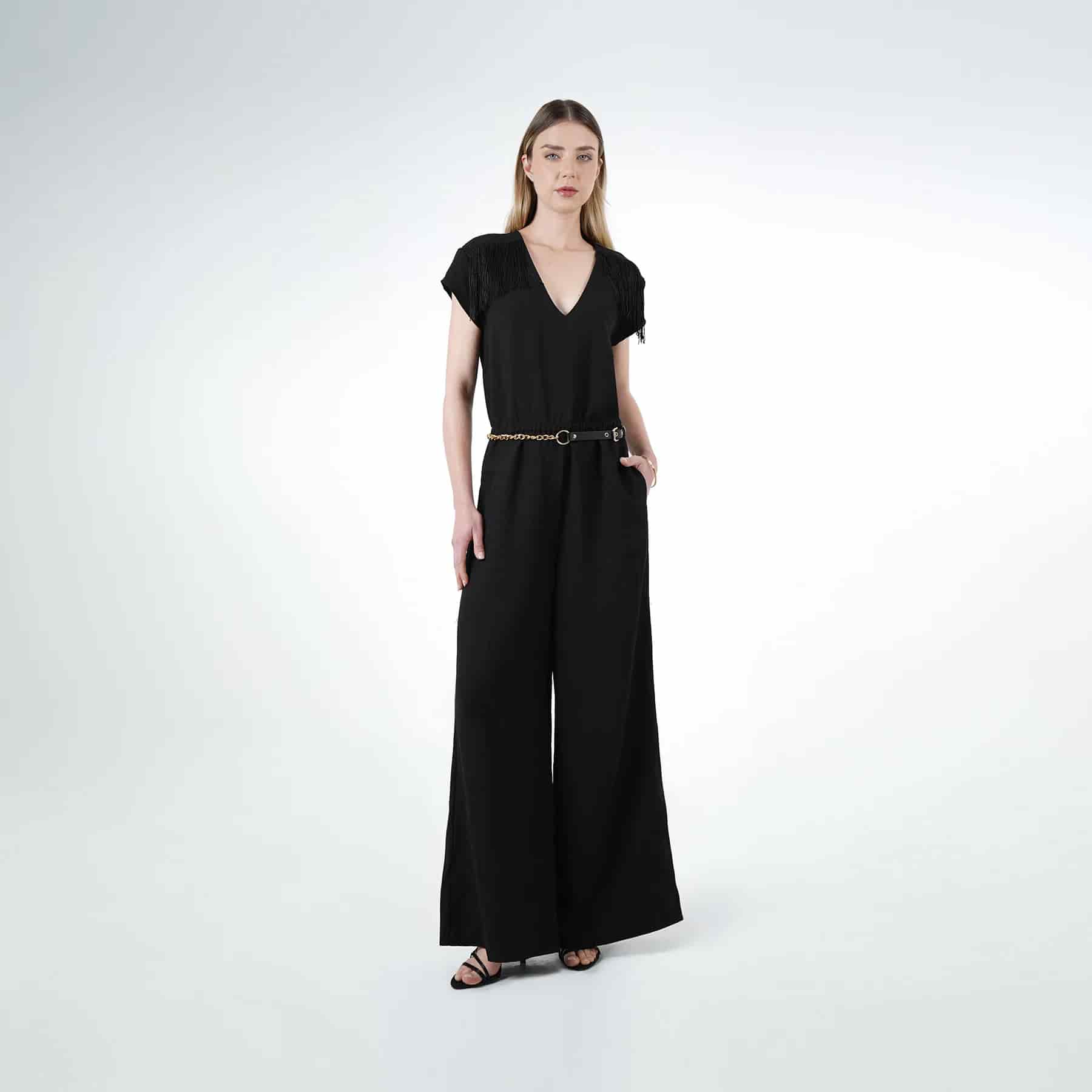 Vestido Cuello V Manga Corta - miniatura 1