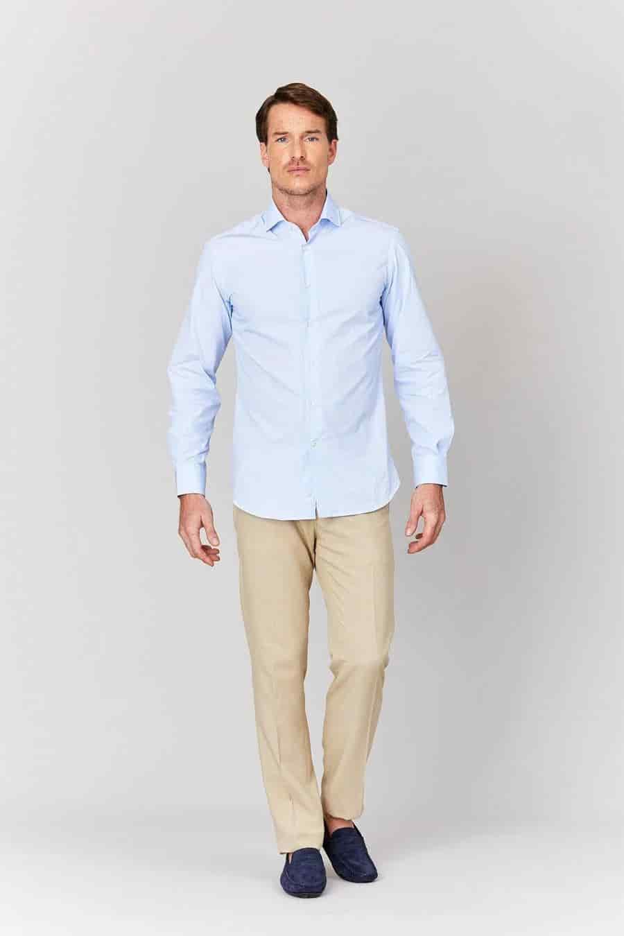 Men's cotton shirt quamarine muslin - miniatura 6