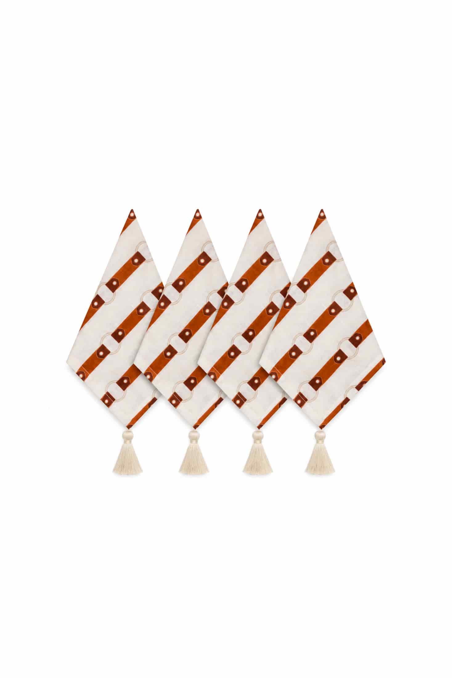Horse Reins Linen Napkins with Tassels / Set of 4 - miniatura 1