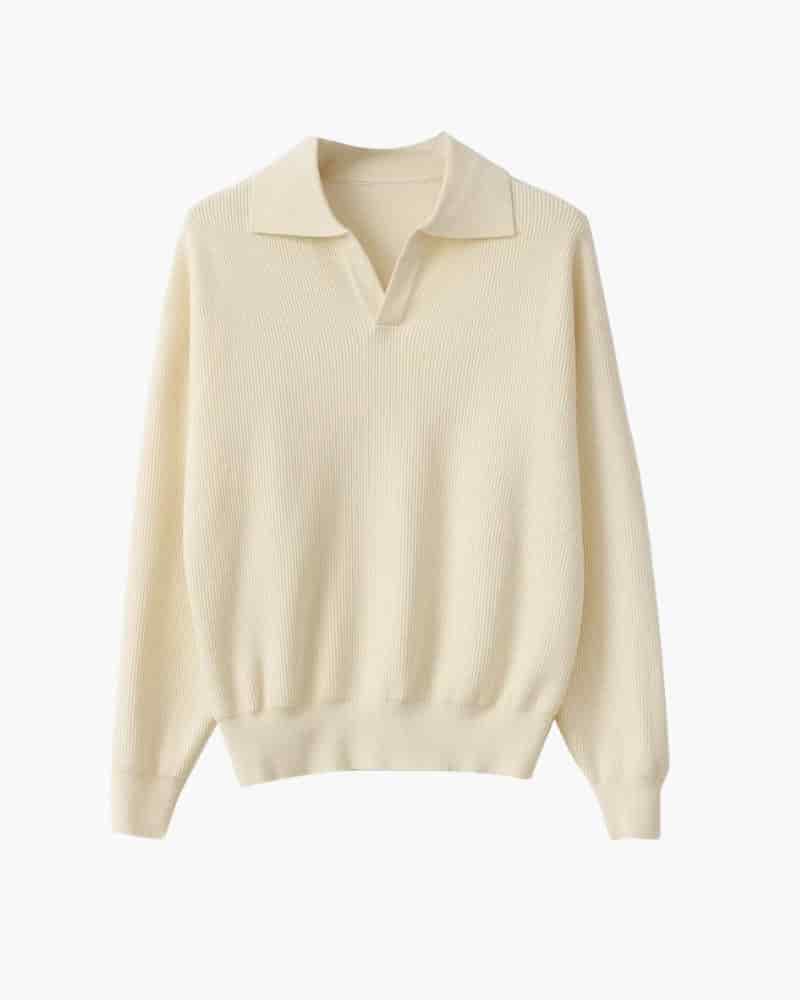 Textured Knit Polo Sweater - miniatura 2