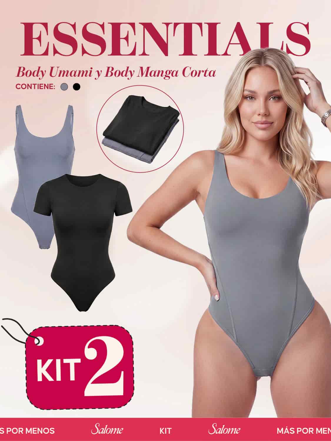 Kit Body Diario Tiras Finas & Manga Corta Sin Costuras | Salome 5005 + 5007 | 01L5 - miniatura 3