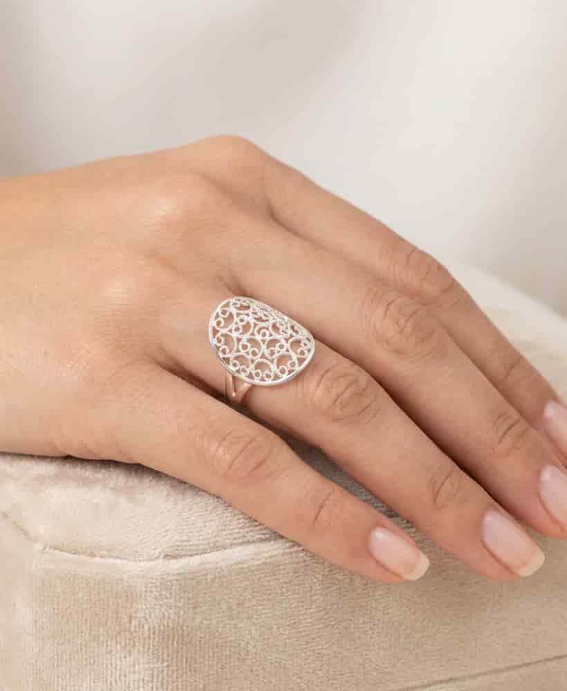 Anillo Tejido filigrana en plata - miniatura 2