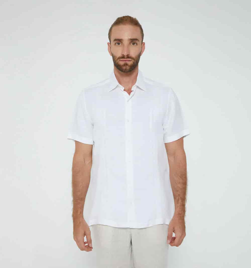 Camisa de lino guayabera para hombre m/c - miniatura 1
