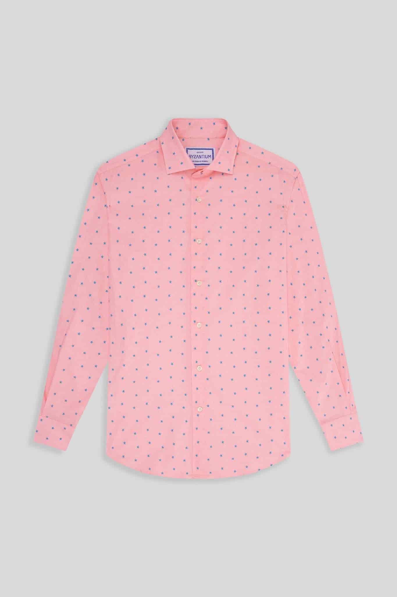 Men's cotton shirt pink estelle - miniatura 1