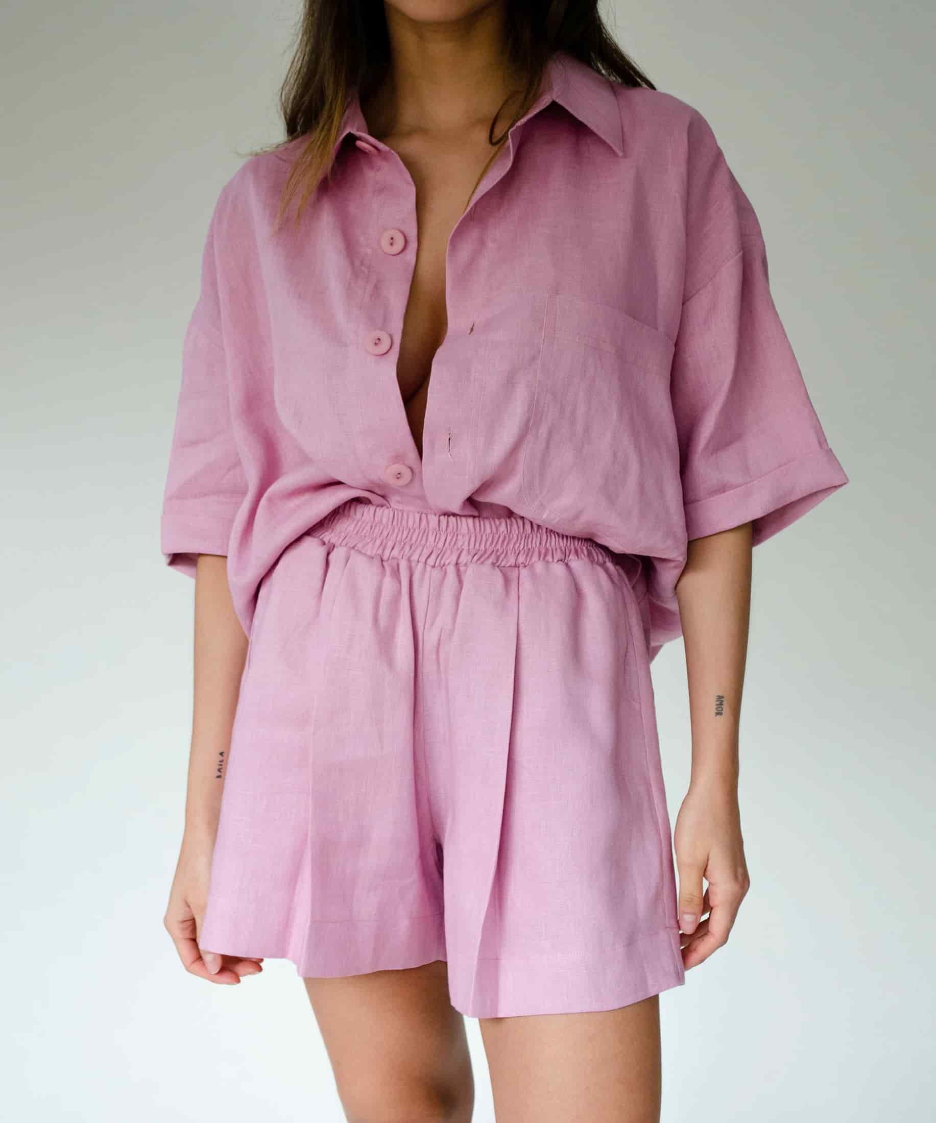 Short Dancer de Lino - Dusty pink - miniatura 1