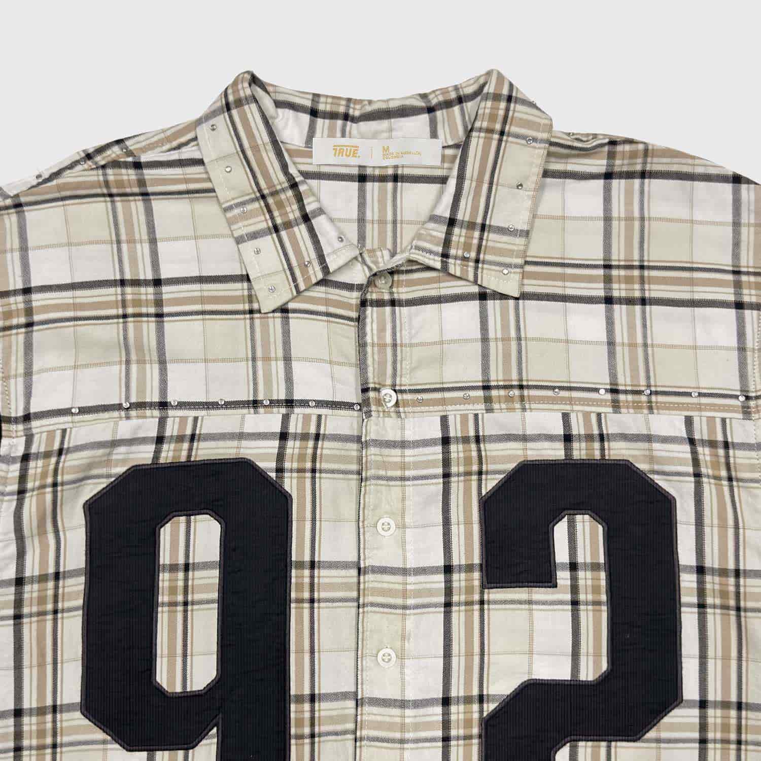 Plaid Button-Up Jersey - Cream - miniatura 1