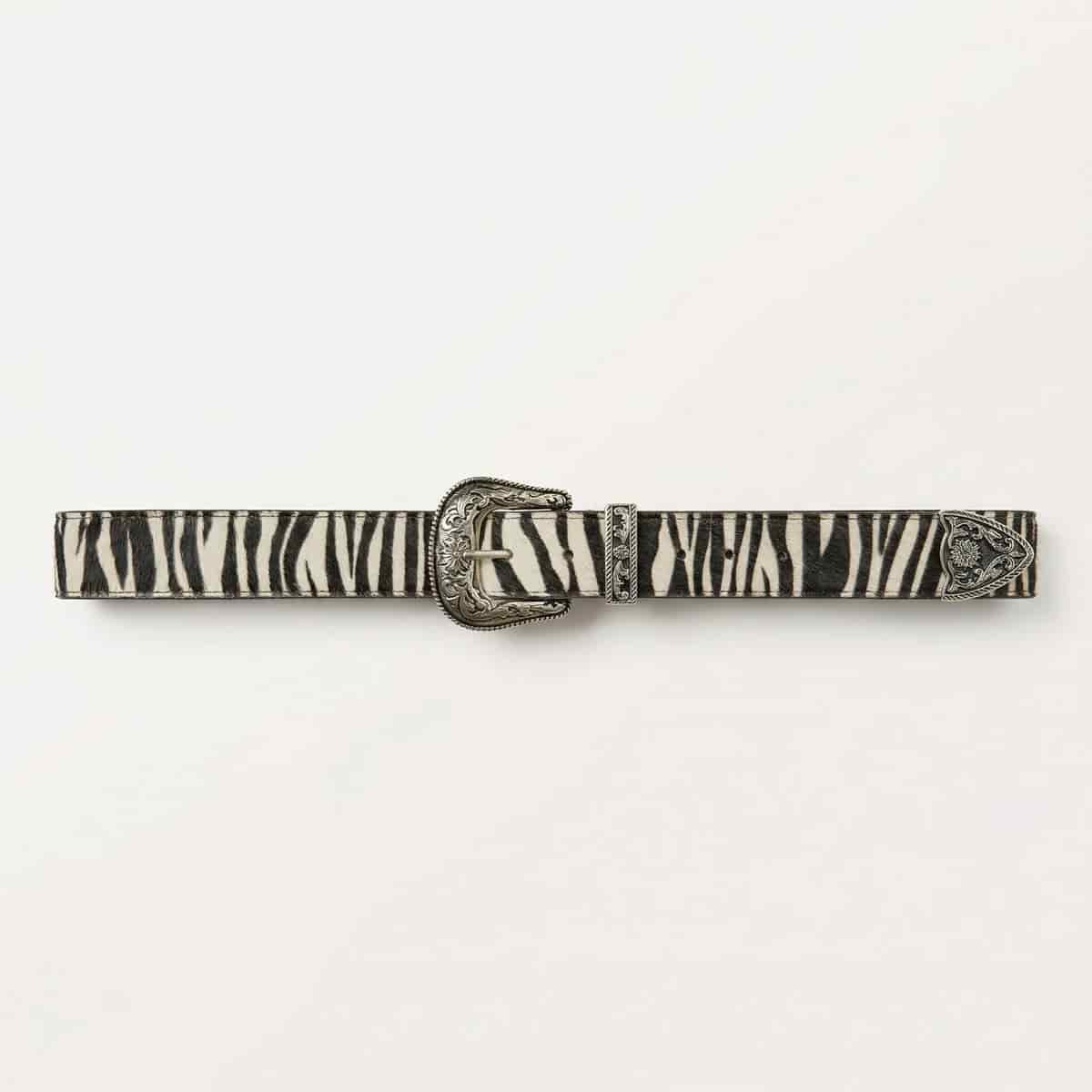 Cinturón de Cuero Zebra con Hebilla Western – Diseño de Autor - miniatura 2