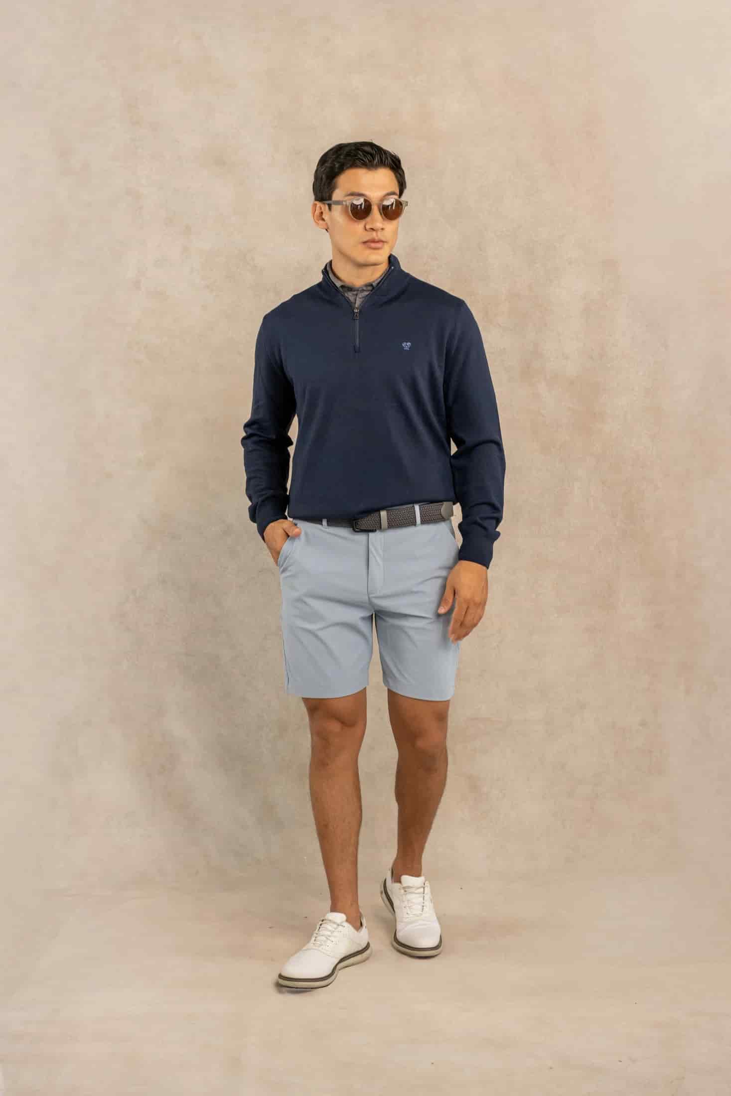 Halfzip Merino Antiarrugas Azul Oscuro - miniatura 2
