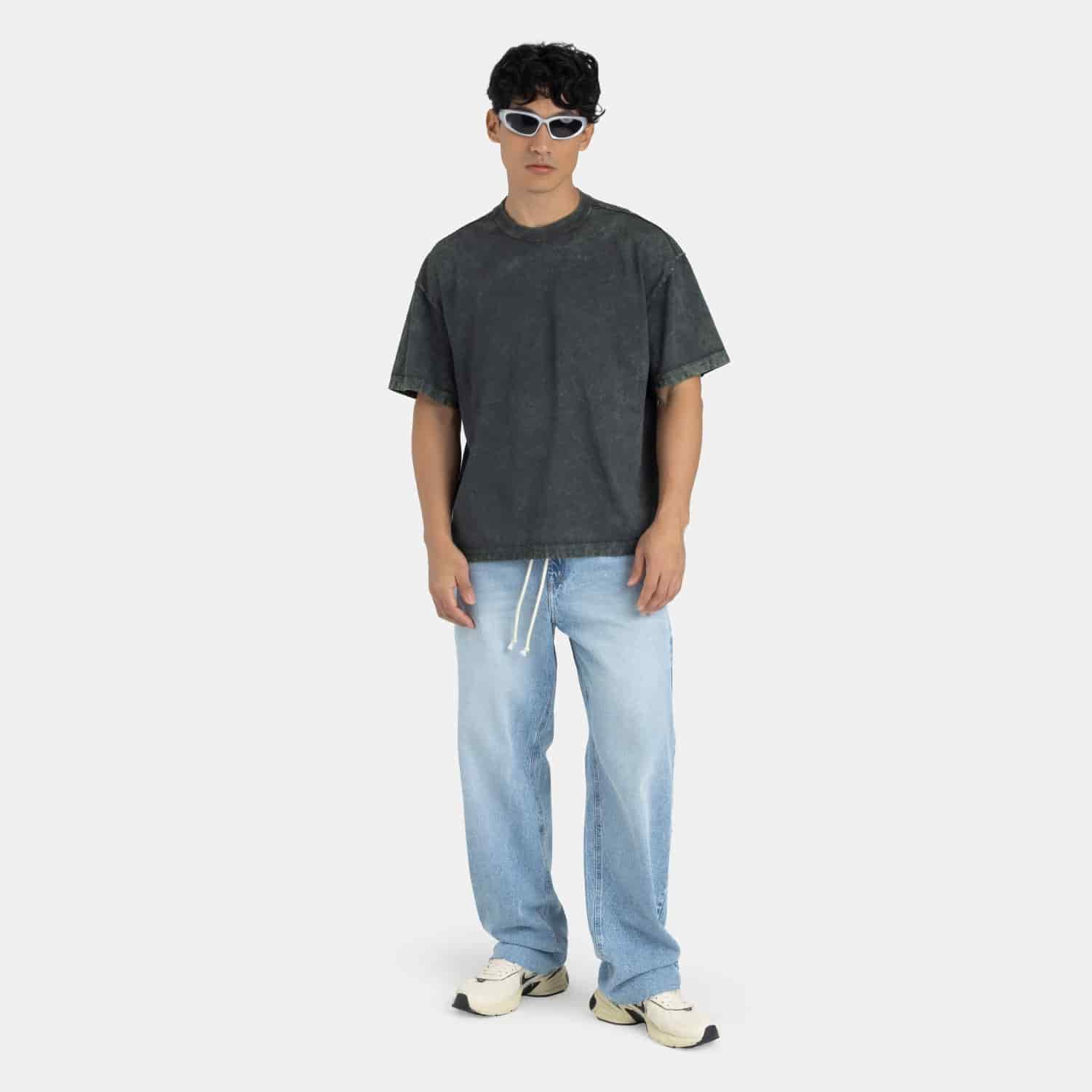 Acid Washed Boxy Tee Green - miniatura 3