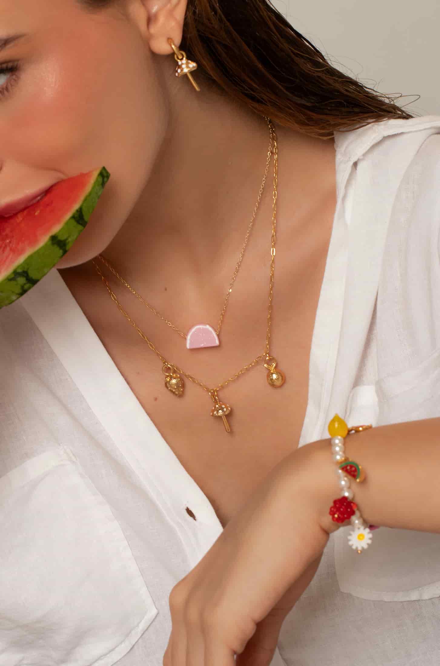 Set X2 Collares Frutas + Aretes - miniatura 3
