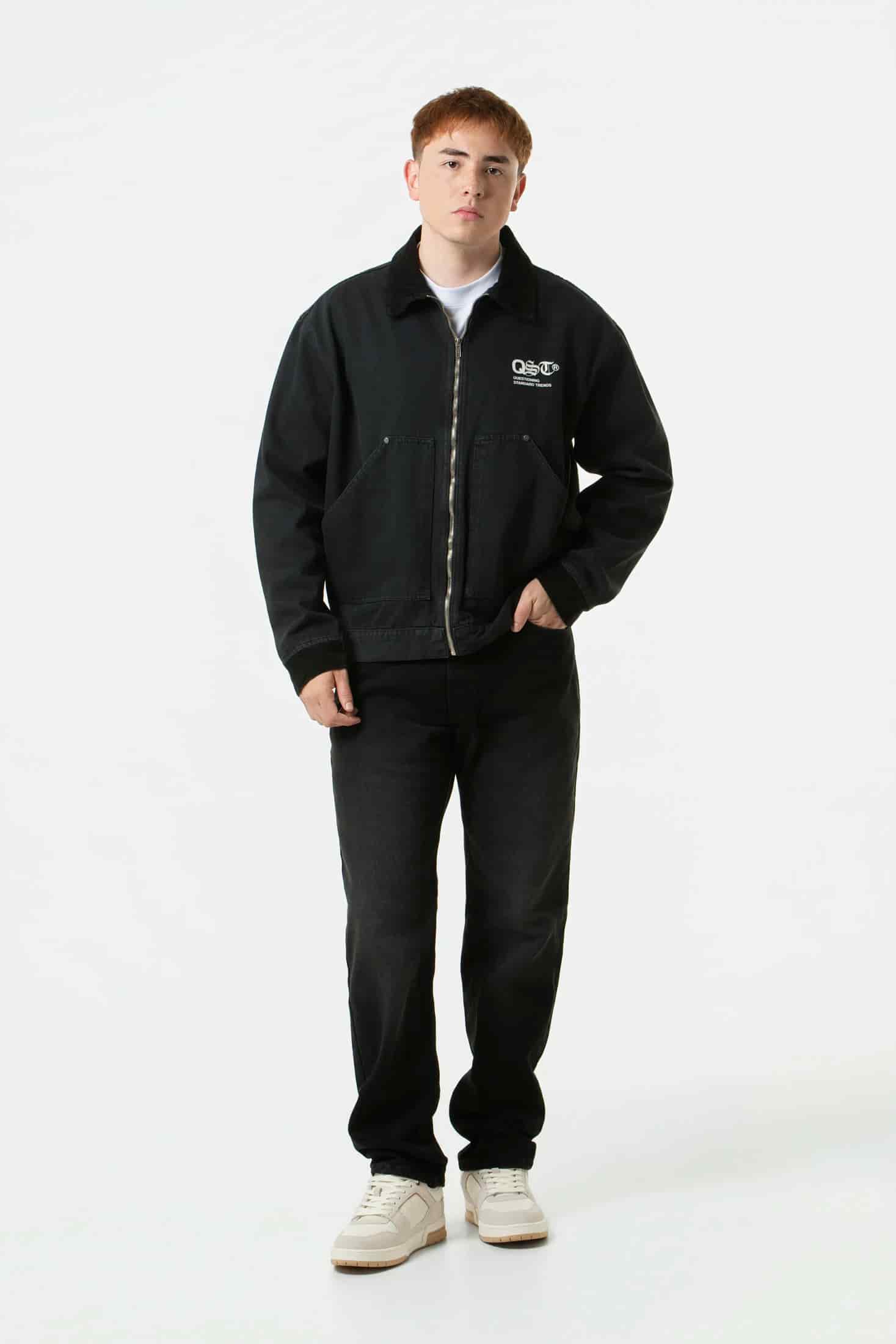 CHAQUETA BOXY COLOR GRIS OSCURO - miniatura 4