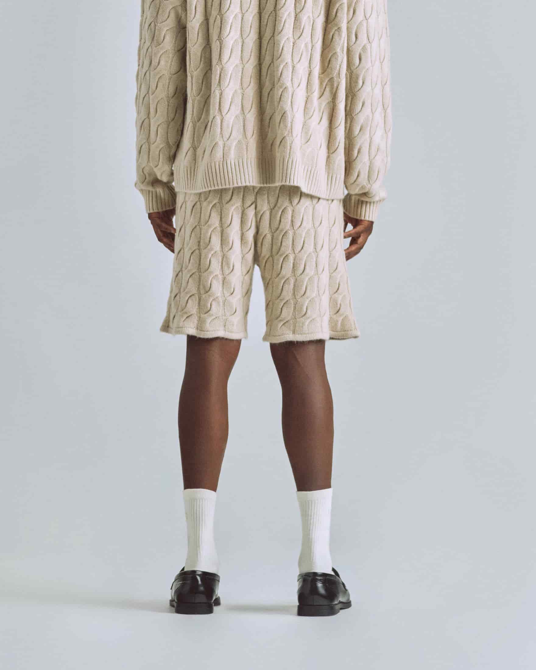The Path Monogram Cable Knit Short Cream - miniatura 7